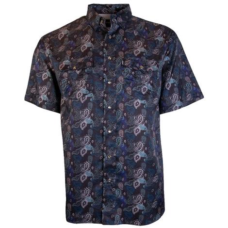 Hooey Men's Black Floral Short Sleeve Snap Sol 3XL Shirt
