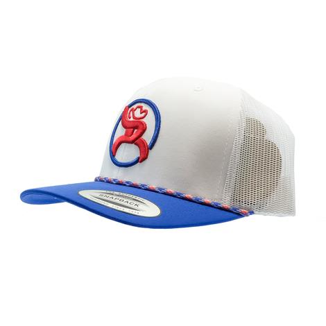 Hooey White Strap High Profile Curved Bill Cap
