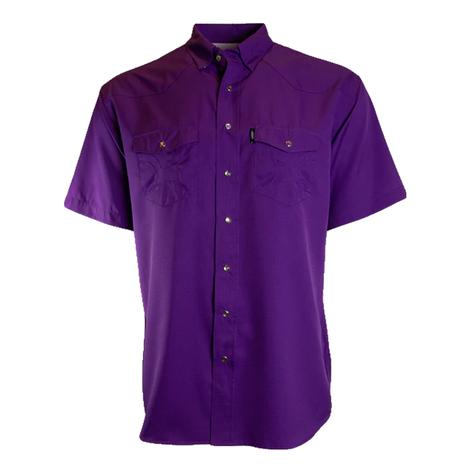 Hooey Men's Purple Short Sleeve Snap Sol 3XL Shirt