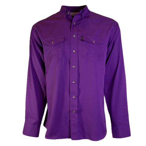 Hooey Men's Purple Long Sleeve Snap Sol Shirt