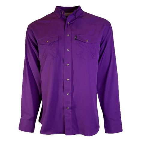 Hooey Men's Purple Long Sleeve Snap Sol 3XL Shirt