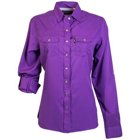 Hooey Girl's Purple Long Sleeve Snap Sol Shirt