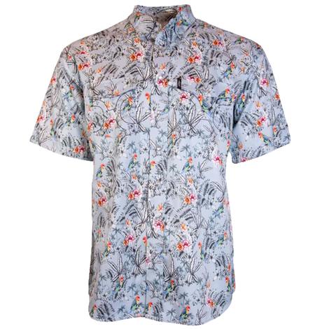 Hooey Sol 3XL Floral Print Short Sleeve Men's Snap Shirt