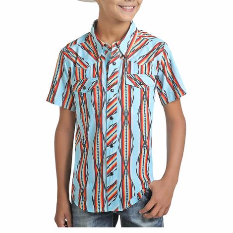 Rock and Roll Cowboy TEK Short Sleeve Snap Boy's Shirt