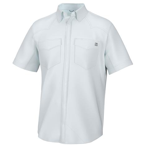 Huk Diamond Back White Short Sleeve Men's Shirt