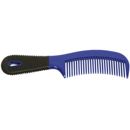 Plastic Comb w/ Rubber Grip BLUE