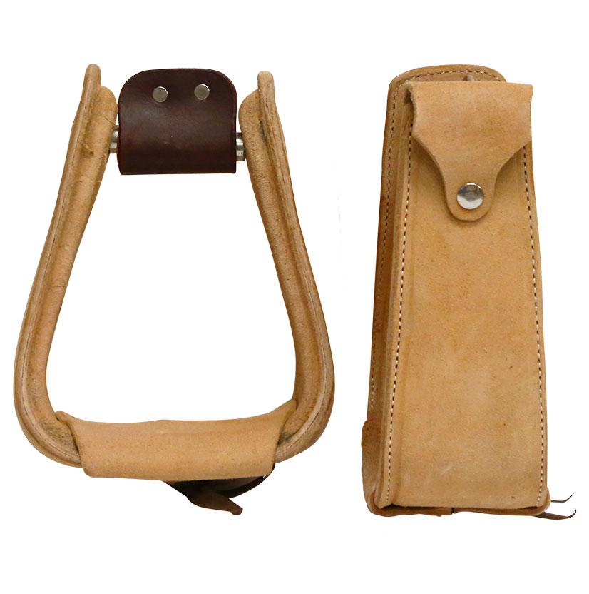 Details about   Showman Leather Covered Western Roper Style Stirrups 
