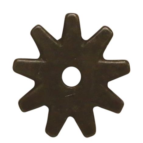 1 1/4 Inch 9-Point Spur Rowel Brushed Metal