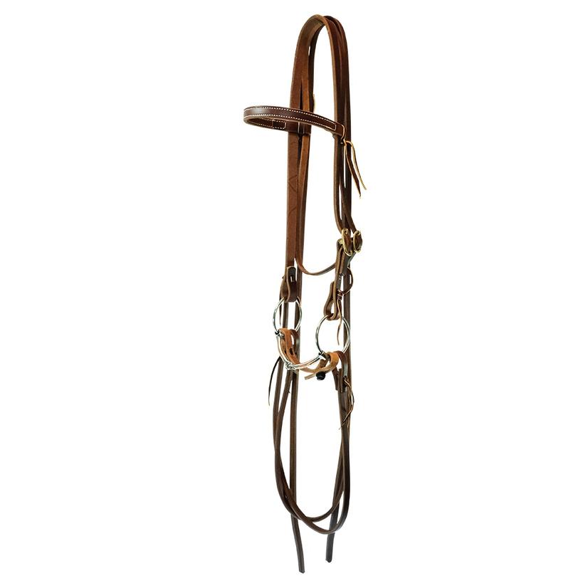 AHE Brand 5" ABR Fancy Snaffle Bit with Copper Dots and Slobber Chain Horse Tack 