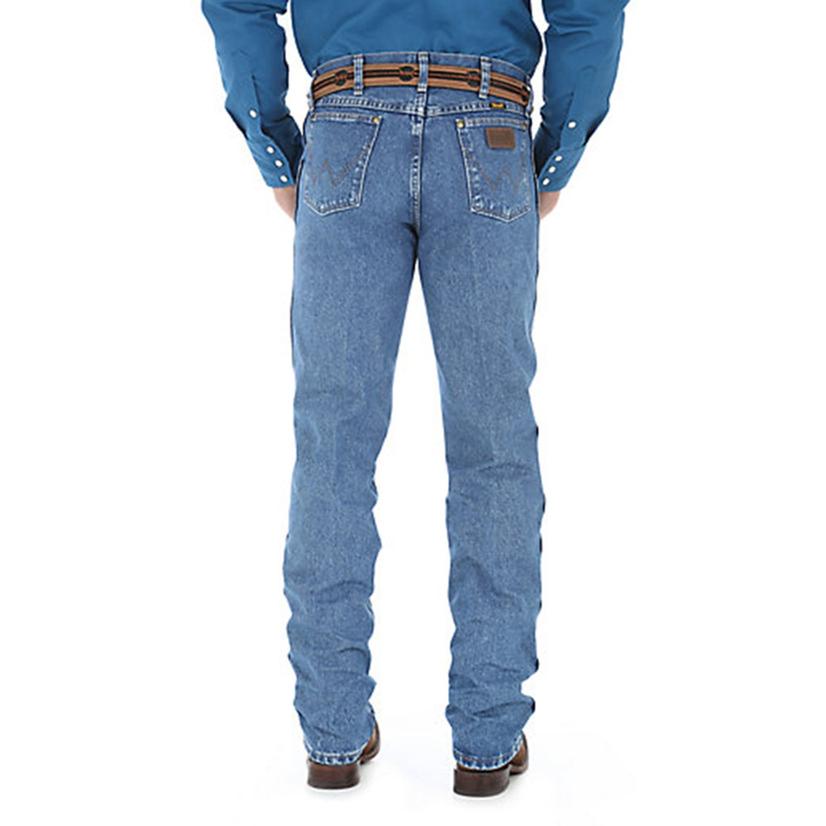  Wrangler Mens Premium Performance Cowboy Cut Regular Fit Denim Jeans - Stonewashed