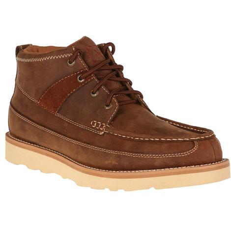Twisted X Mens Oiled Brown Leather Boots - Moc Toe