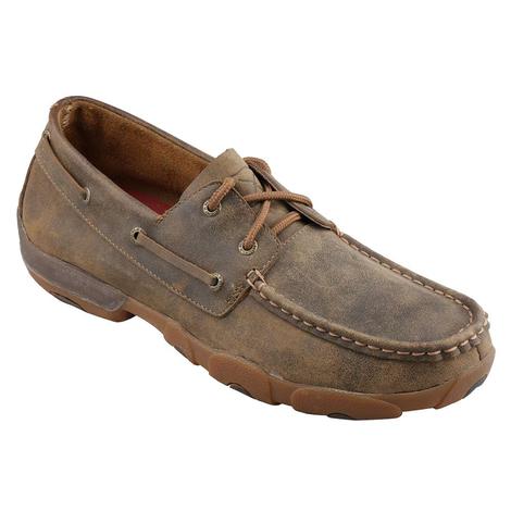 Twisted X Mens Lace Up Boat Shoe