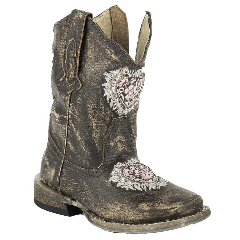 Girls' Destiny Floral Heart Cowgirl Boots