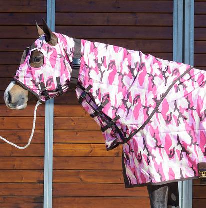 STT Horse Sheet Hood Pink Camo