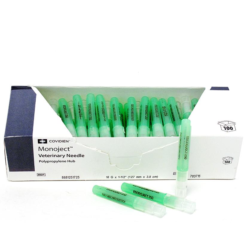  Monoject 400 Plastic Hub Needles - 100 Per Box