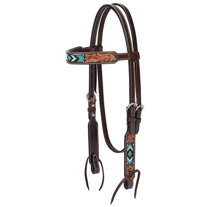 Tough 1 Premium Harness Leather Brow Band Headstall horse tack equine 42-1915 