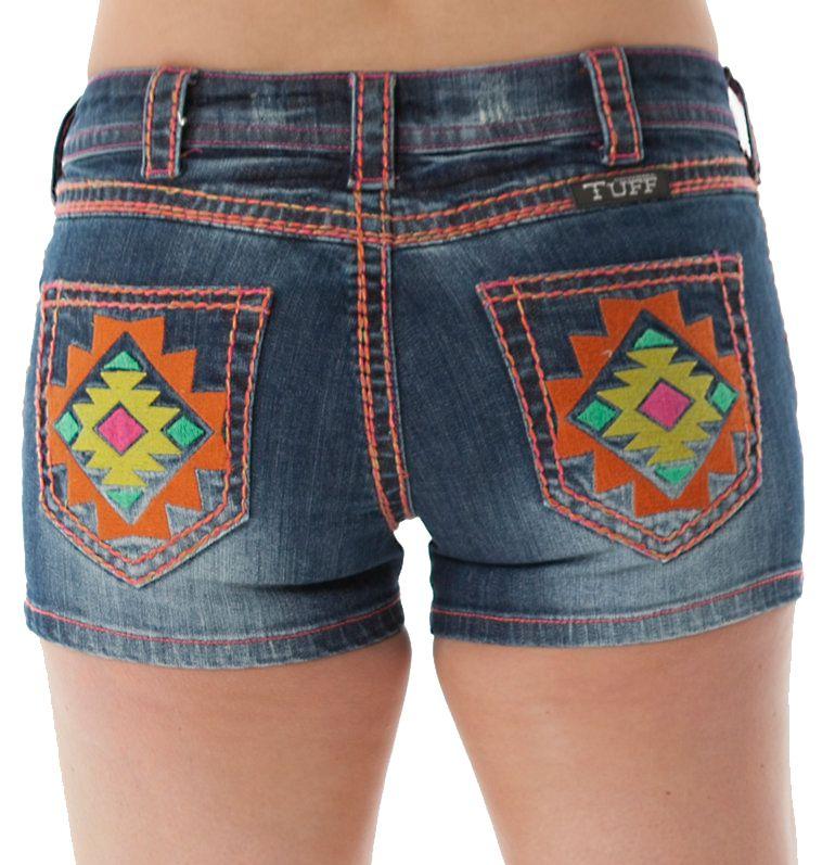 Cowgirl Tuff Womens Southwest Vibe Bright Colors Shorts