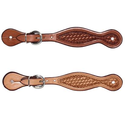 Youth Shaped Basket Weave Leather Spur Strap