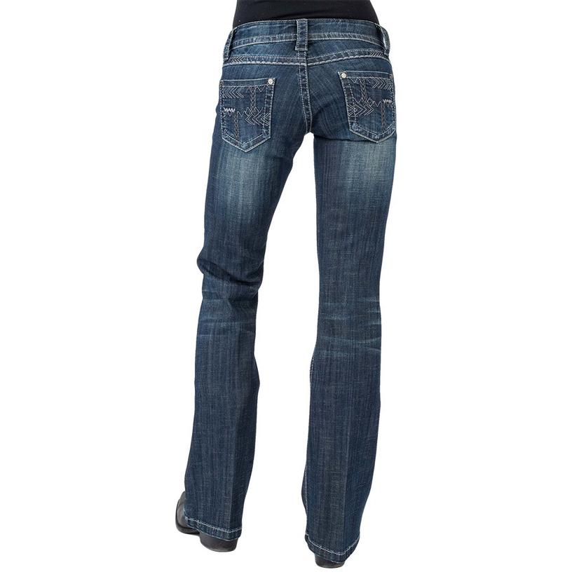 Stetson Womens Carmine Dark Wash Heavy Pocket Stitch Jeans
