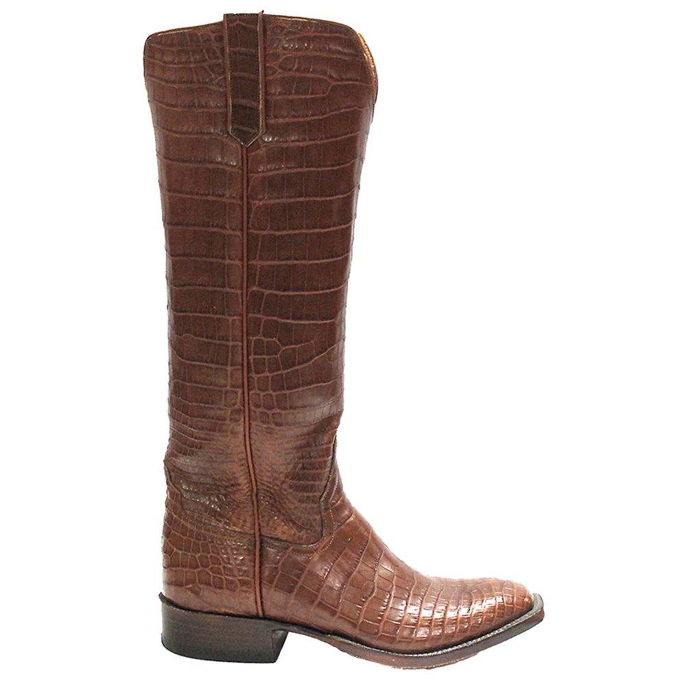 Tan Croc Belly Western Boots