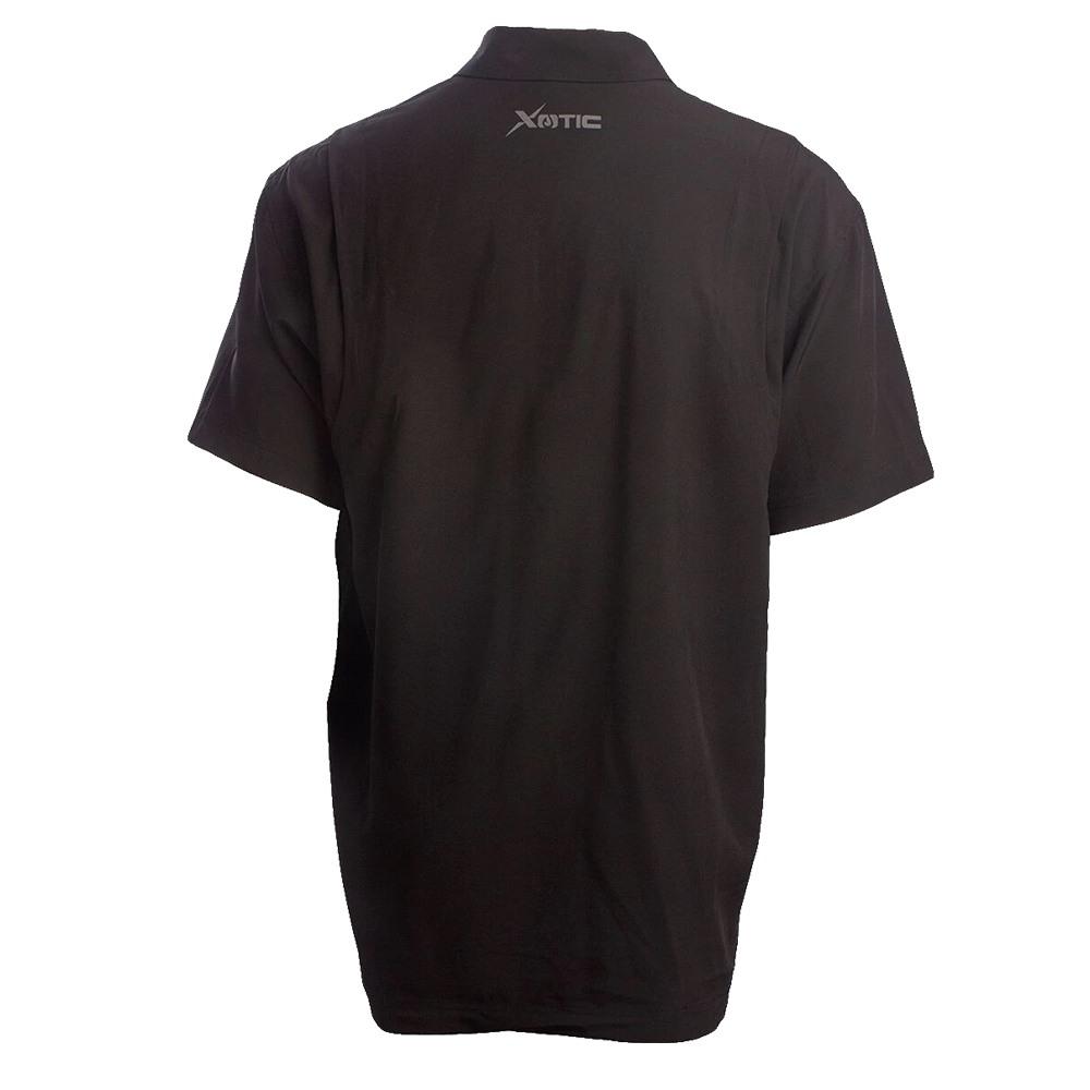 Black Hybrid Short Sleeve Button-Down Men's Fishing Shirt by Xotic