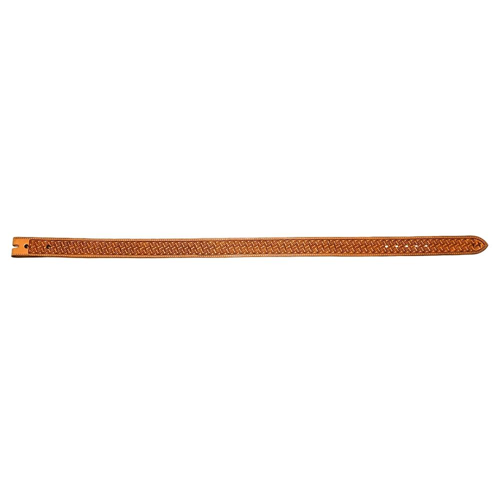 South Texas Tack Custom Tan Stamped Belt - Decorative Stamped