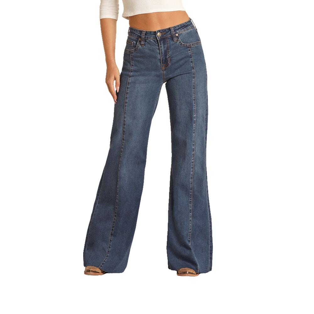 Palazzo Flare Women's High Rise Jeans by Rock & Roll Cowboy