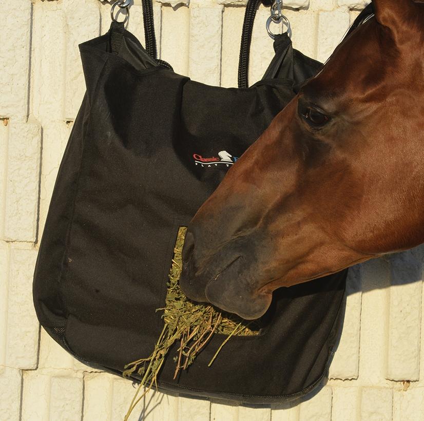 Classic Equine Black Basic Hay Bag Equine Horse Double Snap 