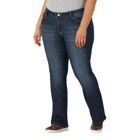 Wrangler Plus Size Midrise Bootcut Dark Wash Women's Jeans