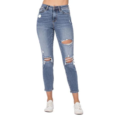 Judy Blue Light Wash Destroyed High Rise Women's Jeans