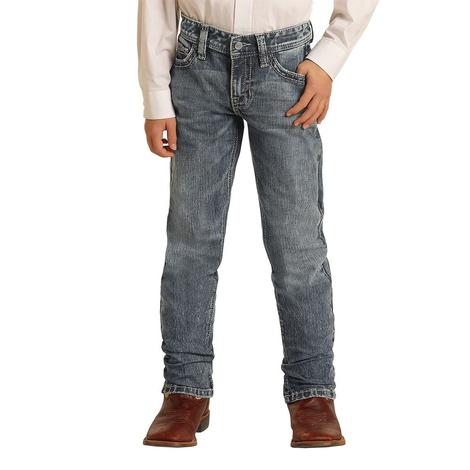 Rock and Roll Cowboy Vintage Revolver Slim Fit Medium Wash Boy's Jeans