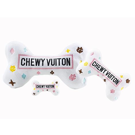 Haute Diggity Dog XLarge White Chewy Vuiton Bone Dog Toy