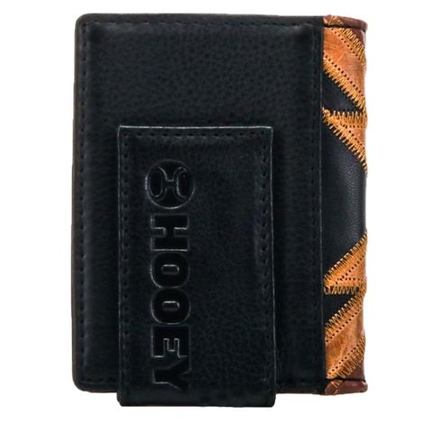 Hooey Patchwork Leather Bifold Money Clip Wallet with Hooey Logo Rivet