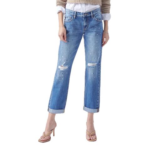 Kancan Distressed Cropped Boyfriend Women's Jeans