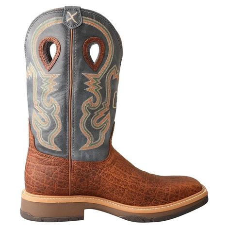 Twisted X Distressed Brown and Blue Horseman Men's Boots