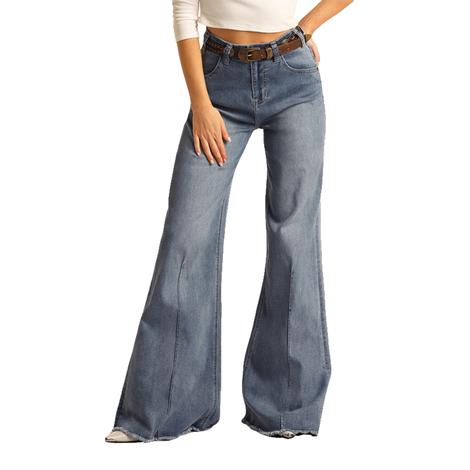 Rock and Roll Cowgirl High Rise Palazzo Flare Ladies Jeans