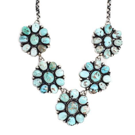 The Alex Five Cluster Turquoise Necklace
