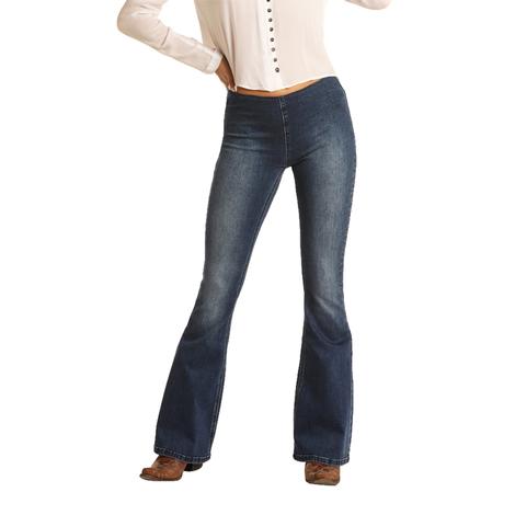 Rock and Roll Cowgirl Bargain Bell Pull On Flare Jeans